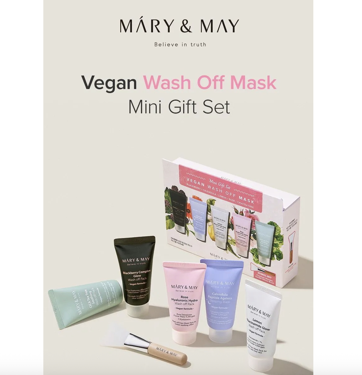 Vegan Wash Off Mask Mini Gift Set - Imagen 2