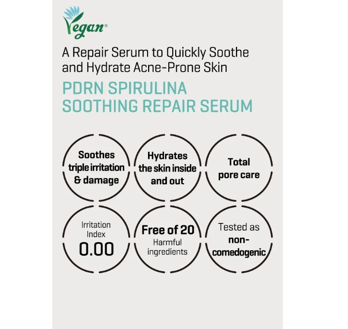 PDRN Spirulina Soothing Repair Serum - Imagen 2